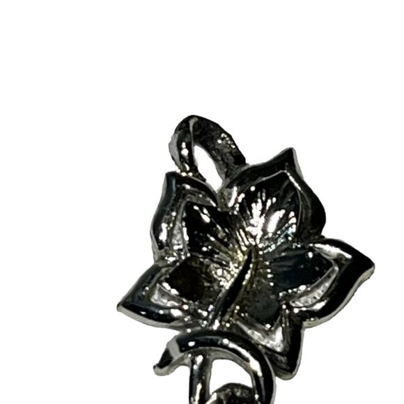 Vintage Coro Silver Tone Art Deco Maple Leaf Bracelet - Picture 4 of 8